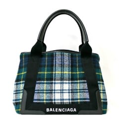 Balenciaga Navy Cabas Handbag Wool Green Women's BALENCIAGA