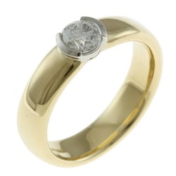 Tiffany Solitaire Ring Size 9.5 18K Yellow Gold Diamond Women's TIFFANY&Co.