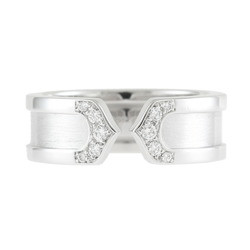 Cartier 2C Ring No. 10 18K K18 White Gold Diamond Ladies CARTIER
