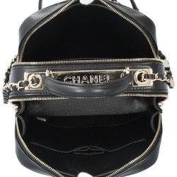 CHANEL W Chain Shoulder Matelasse Bag Lambskin A92238 Black Women's