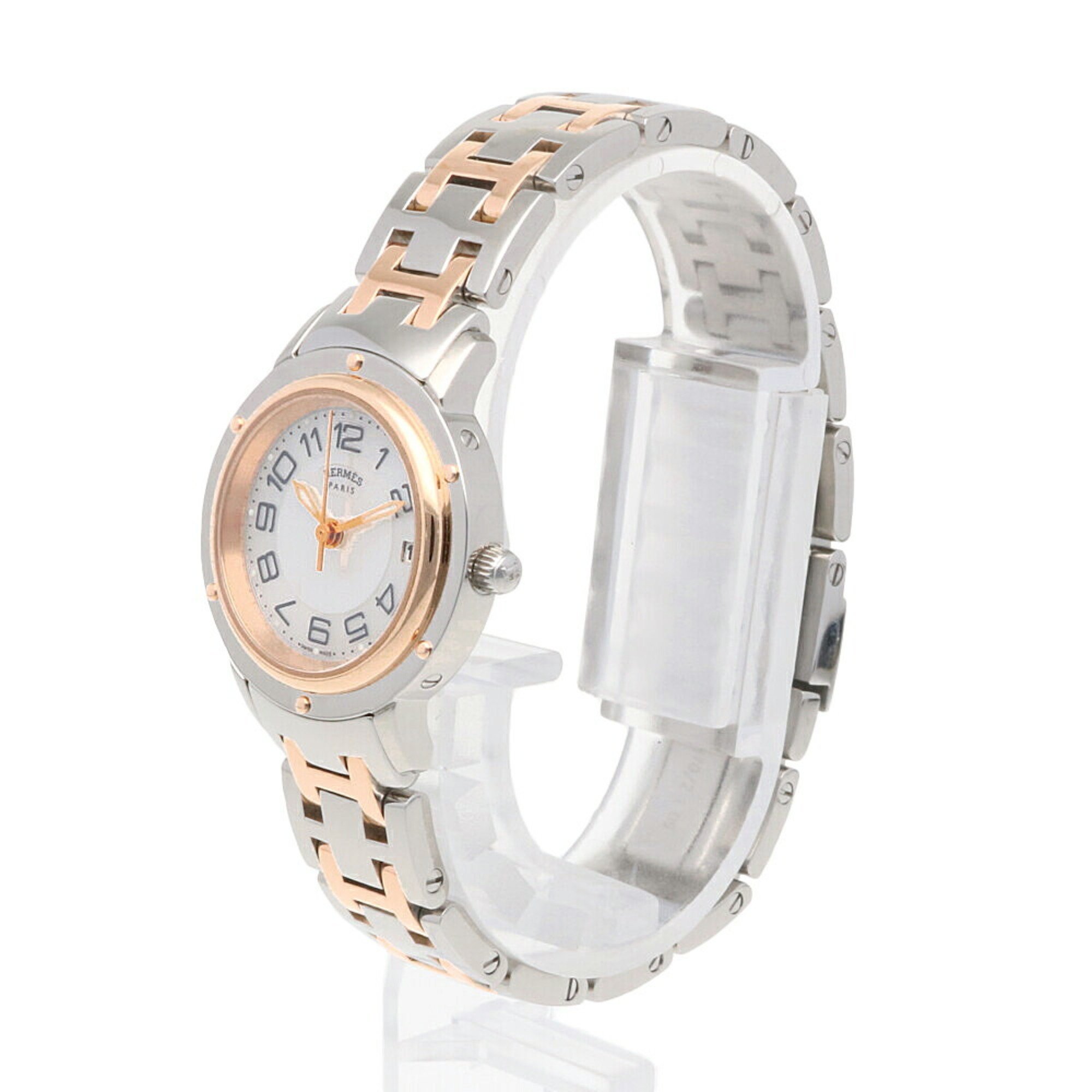 Hermes Clipper Watch Stainless Steel CP1.221 Quartz Ladies HERMES