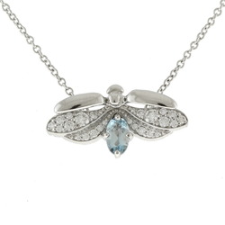 Tiffany Paper Flower Firefly Blue Topaz Necklace Pt950 Platinum Women's TIFFANY&Co.