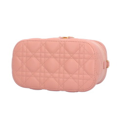 Christian Dior Small Vanity Shoulder Bag Lambskin S5488UNTR Pink Women's