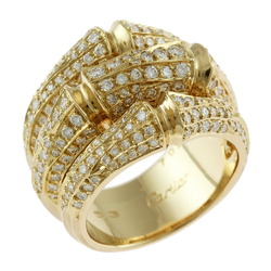 Cartier Bamboo Diamond Ring No. 12 18K Yellow Gold Ladies CARTIER