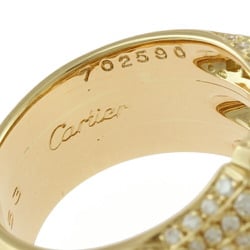 Cartier Bamboo Diamond Ring No. 12 18K Yellow Gold Ladies CARTIER