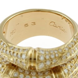 Cartier Bamboo Diamond Ring No. 12 18K Yellow Gold Ladies CARTIER