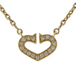 Cartier C Heart Necklace 18K Yellow Gold Diamond Ladies CARTIER