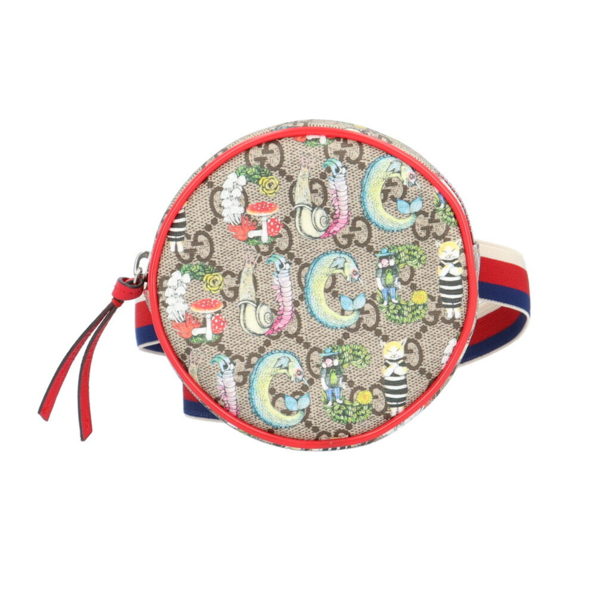 Gucci Round Waist Pouch GG Supreme Higuchi Yuko Collaboration Body Bag Canvas 502330 Multicolor Women's GUCCI