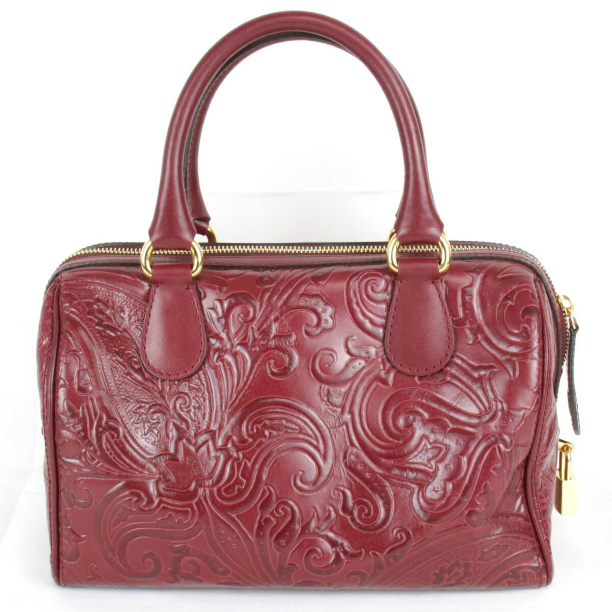 ETRO Margot 1C362-2735 Mini Boston Bag Leather Wine Red Ladies