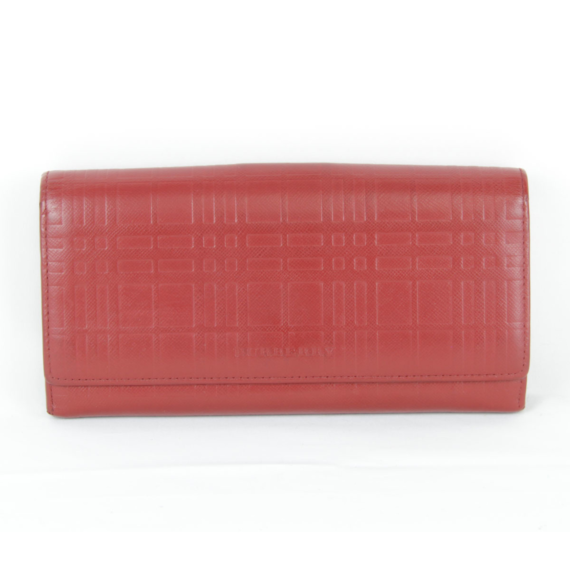 BURBERRY Burberry long wallet leather wine red ladies
