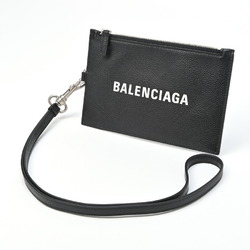 Balenciaga coin card case with strap 616015 black