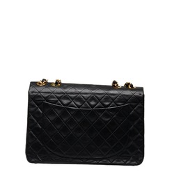 CHANEL Deca Matelasse Coco Mark Chain Shoulder Bag Black Leather Women's