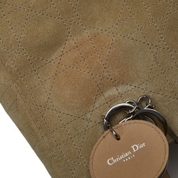 Christian Dior Dior Lady Handbag Shoulder Bag Beige Suede Ladies