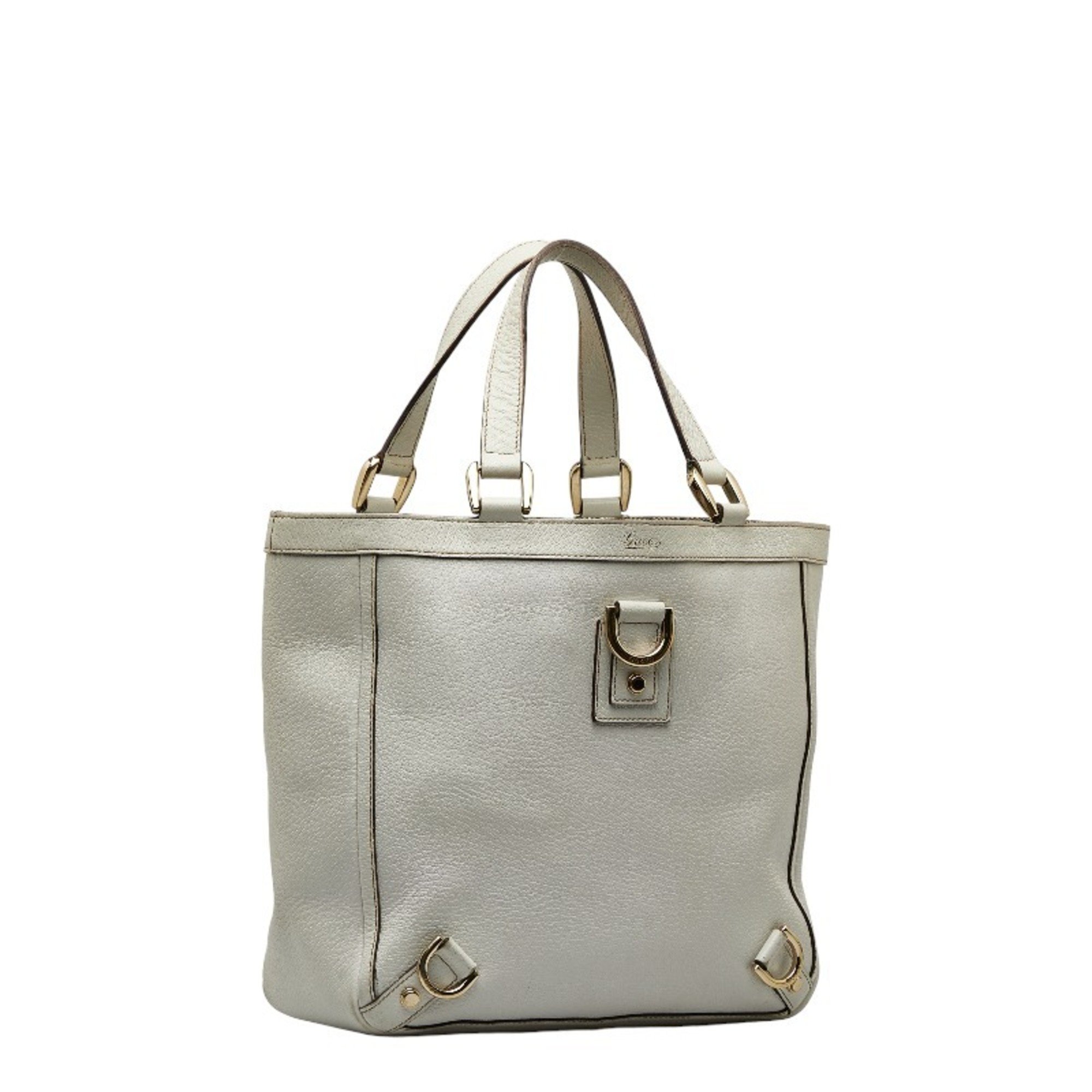 Gucci Abbey Handbag Tote Bag 130739 White Leather Ladies GUCCI