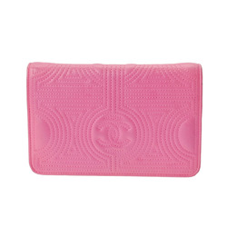 CHANEL Chain Coco Mark Stitch Pink Ladies Lambskin Shoulder Bag