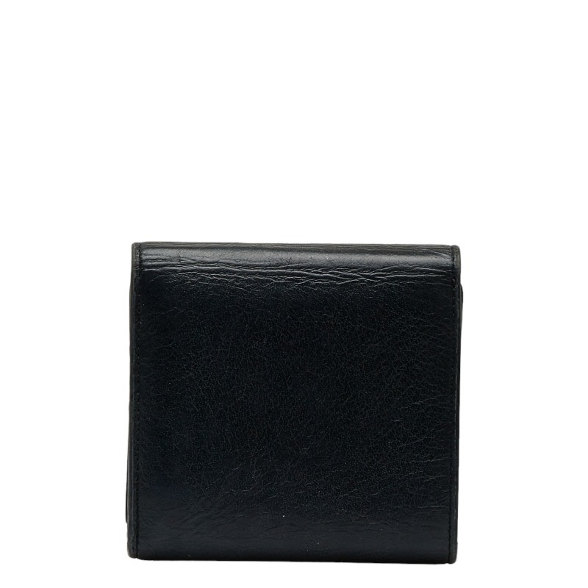 Balenciaga Paper Trifold Wallet 637450 Black Leather Women's BALENCIAGA