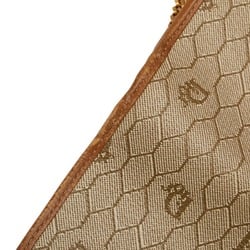 Christian Dior Dior Honeycomb Chain Shoulder Bag Beige PVC Leather Women's