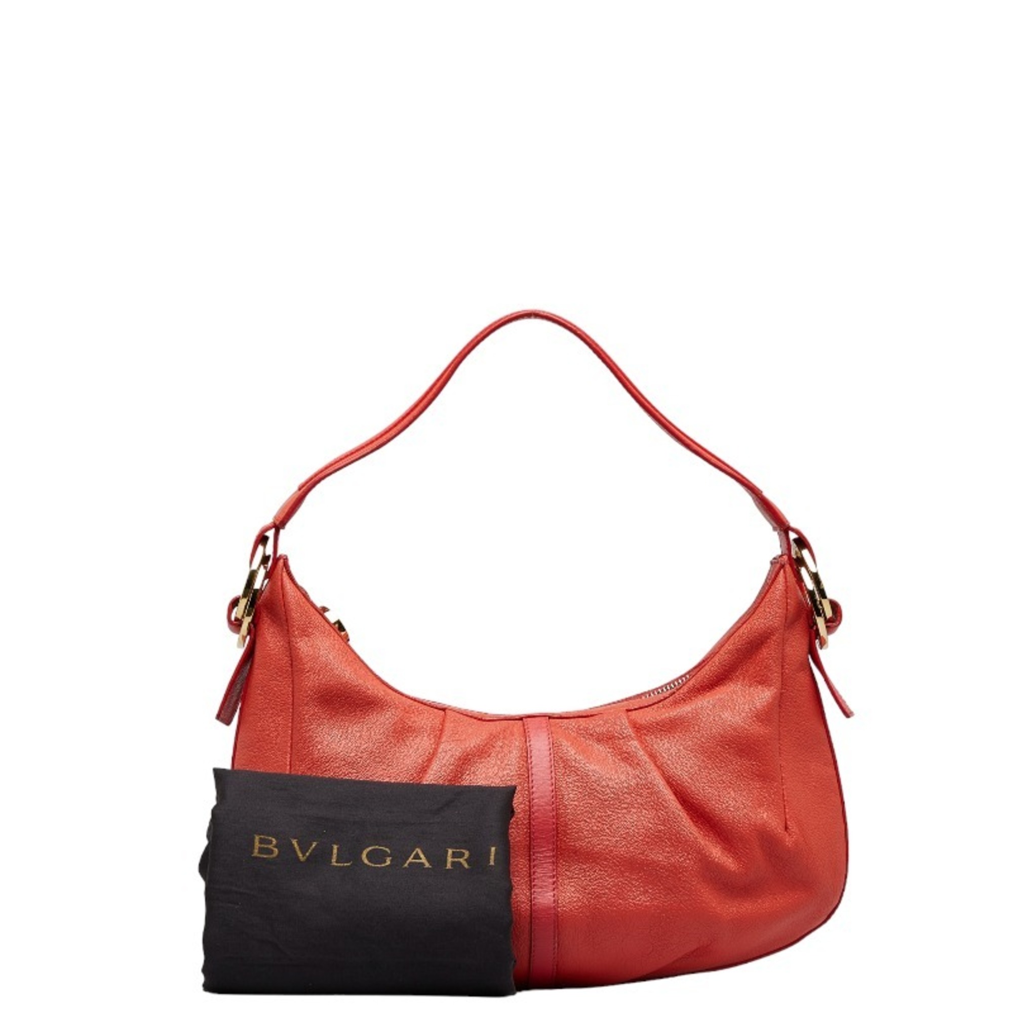 BVLGARI One Shoulder Bag Pink Leather Ladies