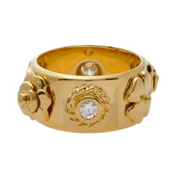 Chanel Three Symbols 2 Point Diamond K18YG Yellow Gold Ring