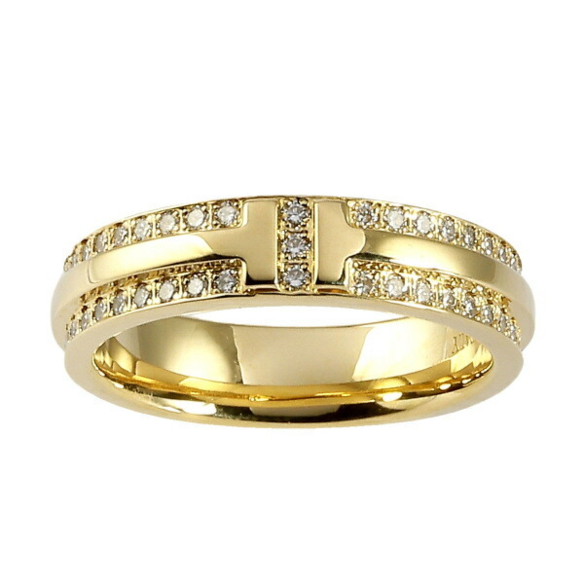 Tiffany Narrow T K18YG Yellow Gold Ring