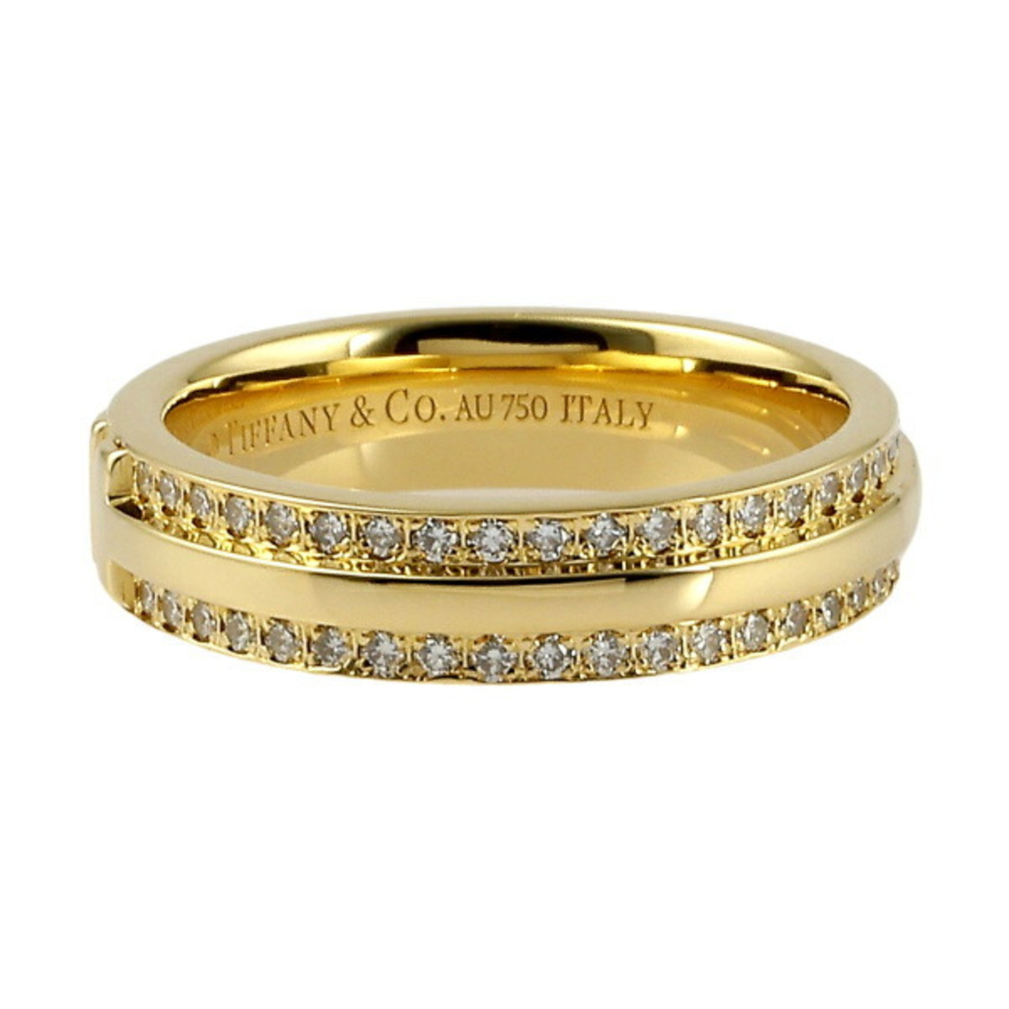 Tiffany Narrow T K18YG Yellow Gold Ring