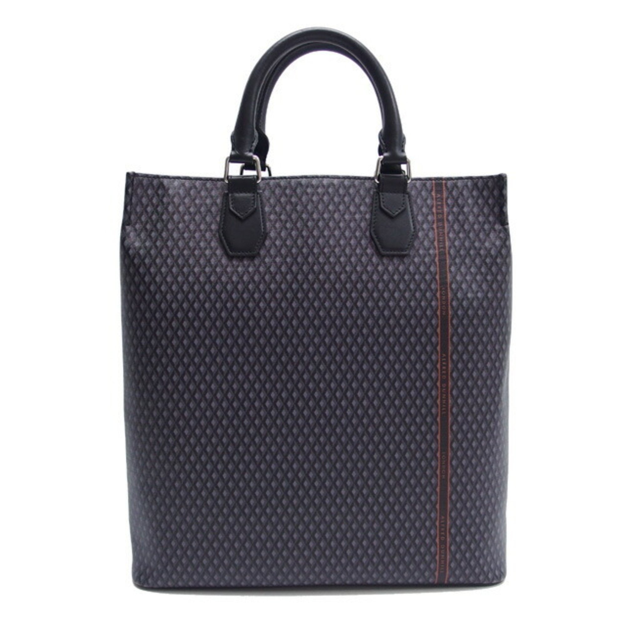 Dunhill Engine Turn Pattern Tote Bag Gray Black Orange