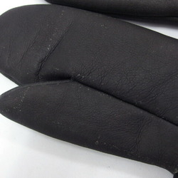 Hermes Lambskin Mitten Gloves Long Black M Size