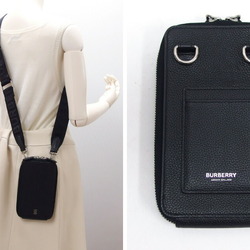 Burberry Phone Bag Shoulder Leather Black