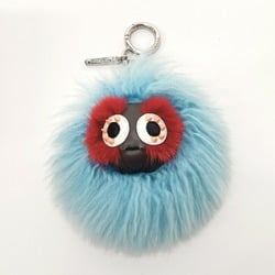FENDI Bag Bugs Monster Charm Keychain Faux Fur Ladies Blue