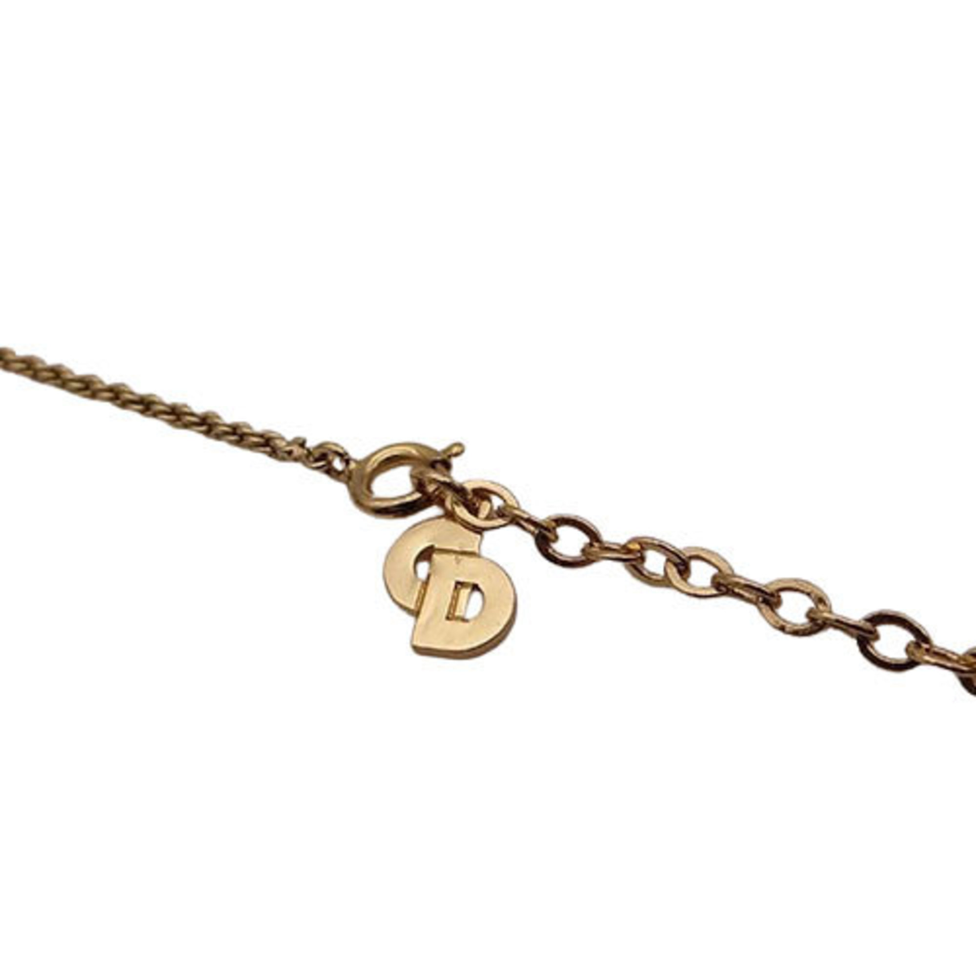 Christian Dior Necklace Women's Rhinestone Gold