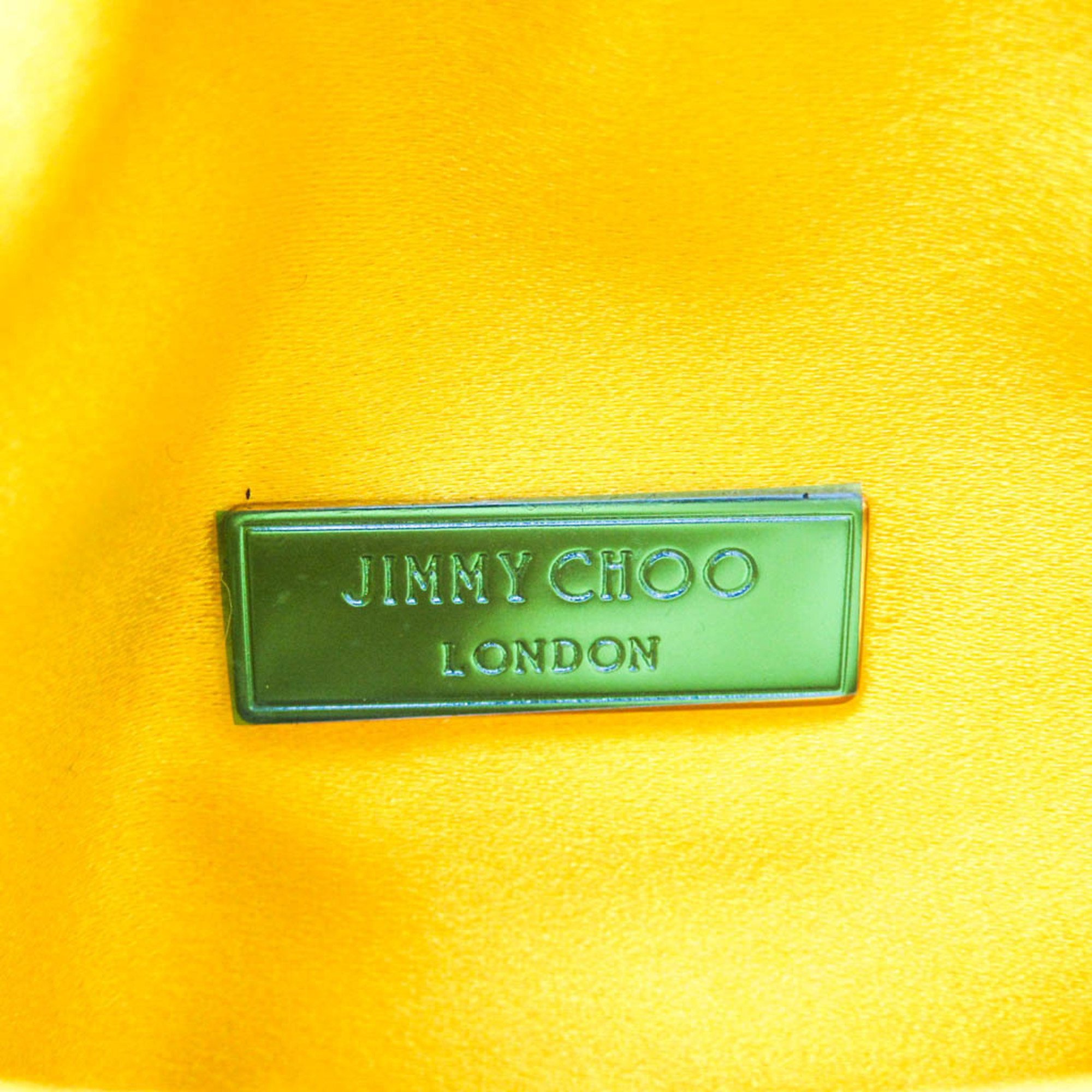 Jimmy Choo VARENNE CLUTCH Women's Satin Pouch,Shoulder Bag Yellow