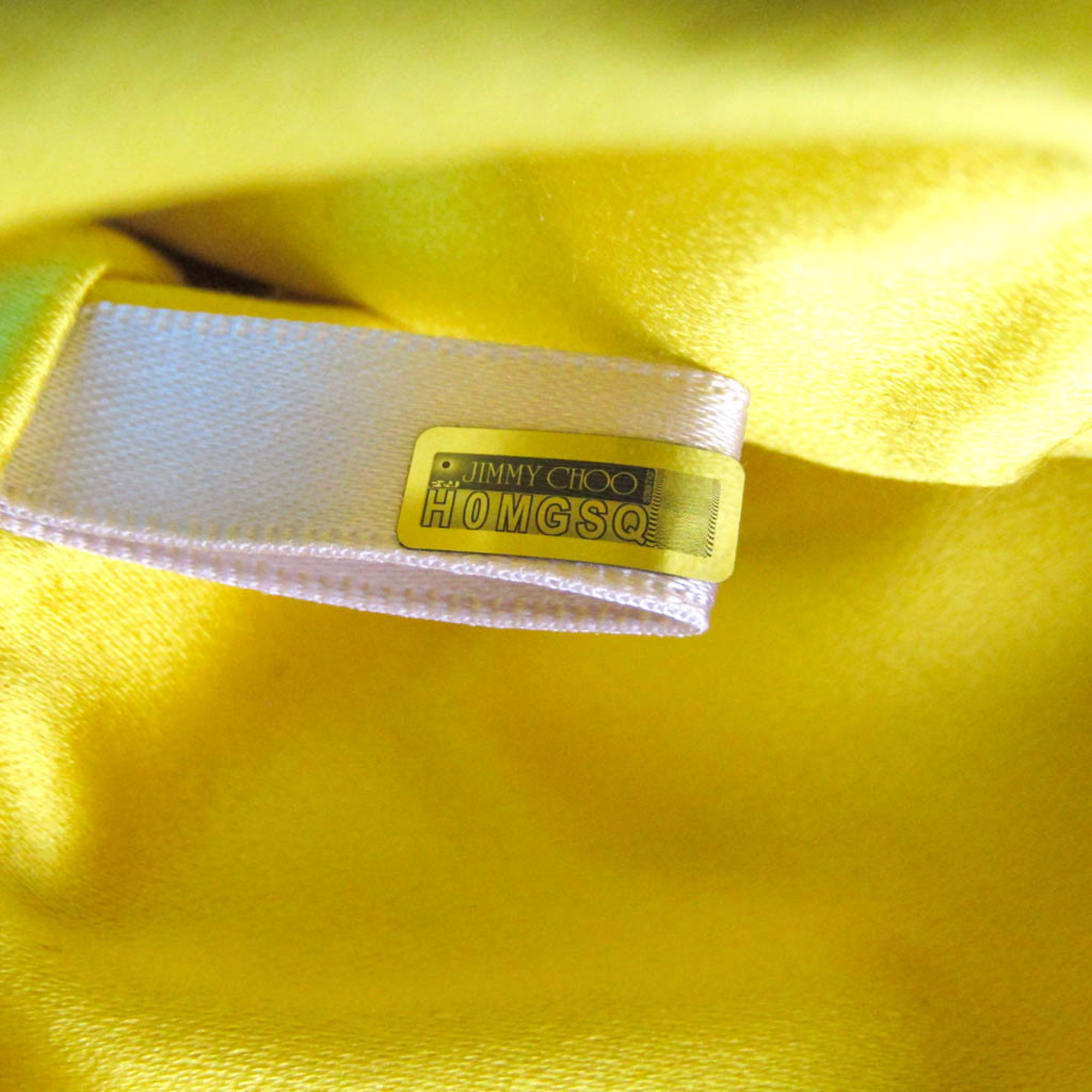Jimmy Choo VARENNE CLUTCH Women's Satin Pouch,Shoulder Bag Yellow