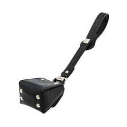 Salvatore Ferragamo Leather Handbag Charm Black Gancini IX 22-5751