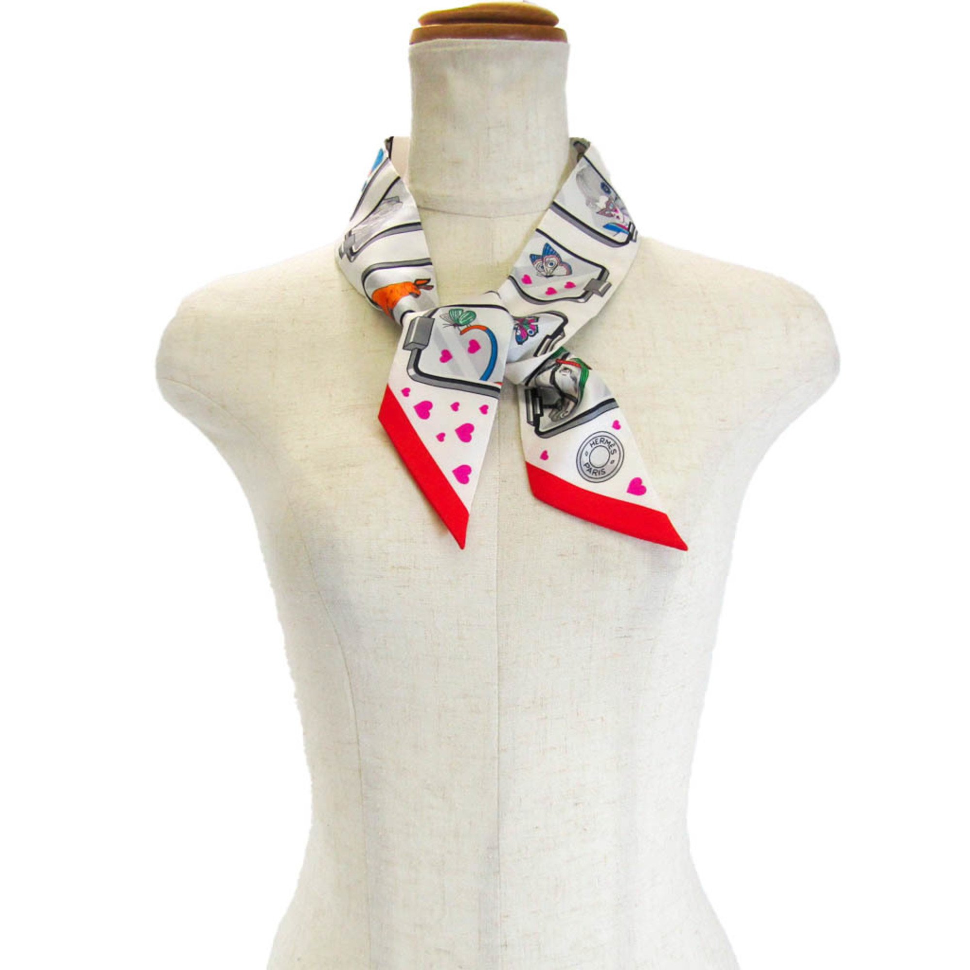 Hermes Twilly Hermes Story Twilly Women's Silk Scarf Multi-color,White