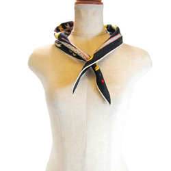 Hermes LOSANGE DAME DE COEUR Women's Silk Scarf Multi-color,Navy,White