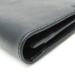 Prada Men,Women Leather Long Wallet (bi-fold) Black
