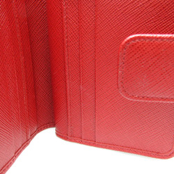 Prada Saffiano 1ML018 Women's Saffiano Metal Wallet (bi-fold) Fuoco