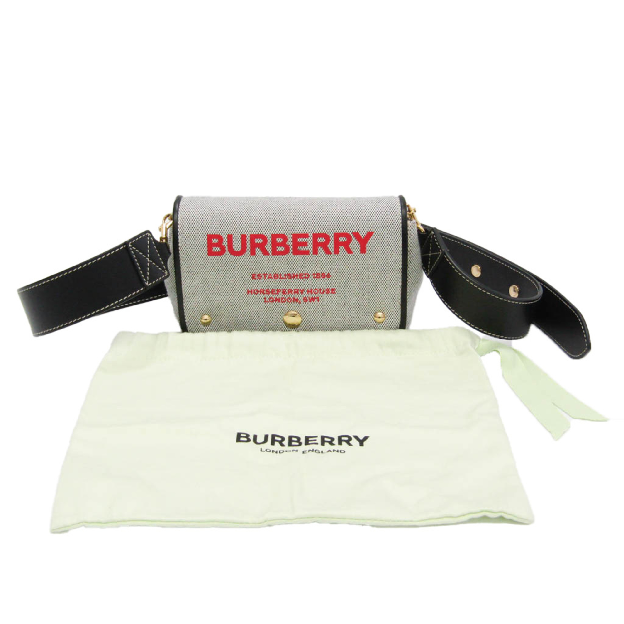 Burberry 8039869 Women,Men Canvas,Leather Shoulder Bag Black,Red Color