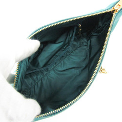 Miu Miu Logo Women's Leather Shoulder Bag Green