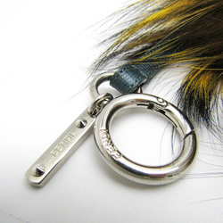 Fendi Fur,Leather,Metal Handbag Charm Brown,Multi-color,Yellow monster key ring