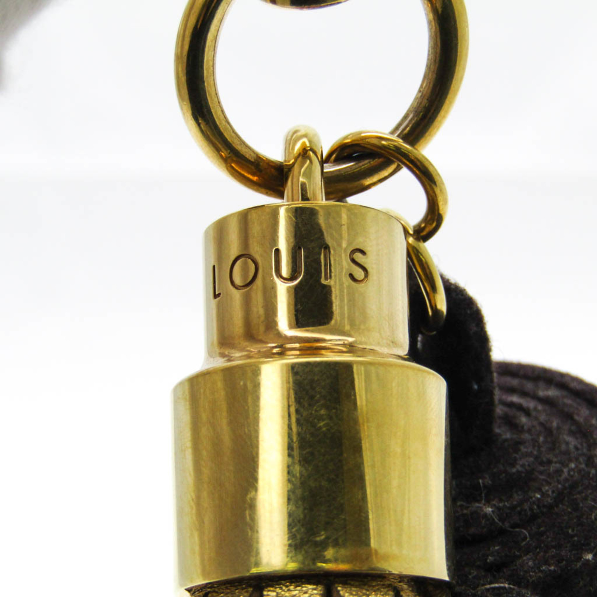 Louis Vuitton Metal Handbag Charm Dark Brown,Gold Bijou Sack Rainbow Pom Pom Tassel M66165
