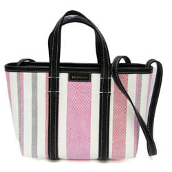 Balenciaga BARBES SMALL 671404 Women's Leather,Polyamide Handbag,Shoulder Bag Black,Pink,Red Color,White