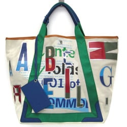 Balenciaga Alphabet 253464 Leather,Canvas Tote Bag Blue,Green,Multi-color