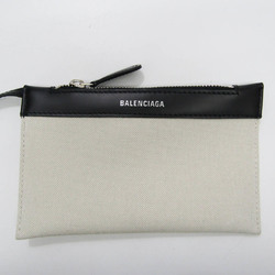 Balenciaga Navy Cabas XS 390346 Women's Canvas,Leather Handbag Black,Cream