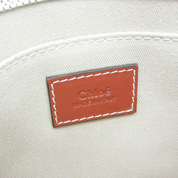 Chloé Woody Small CHC22AS397J28 Women's Cotton Canvas,Leather Handbag,Shoulder Bag Brown,Off-white