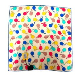 Fendi Ball Pattern Bandana Women's Scarf Muffler FXT732 Cotton Beige/Multicolor