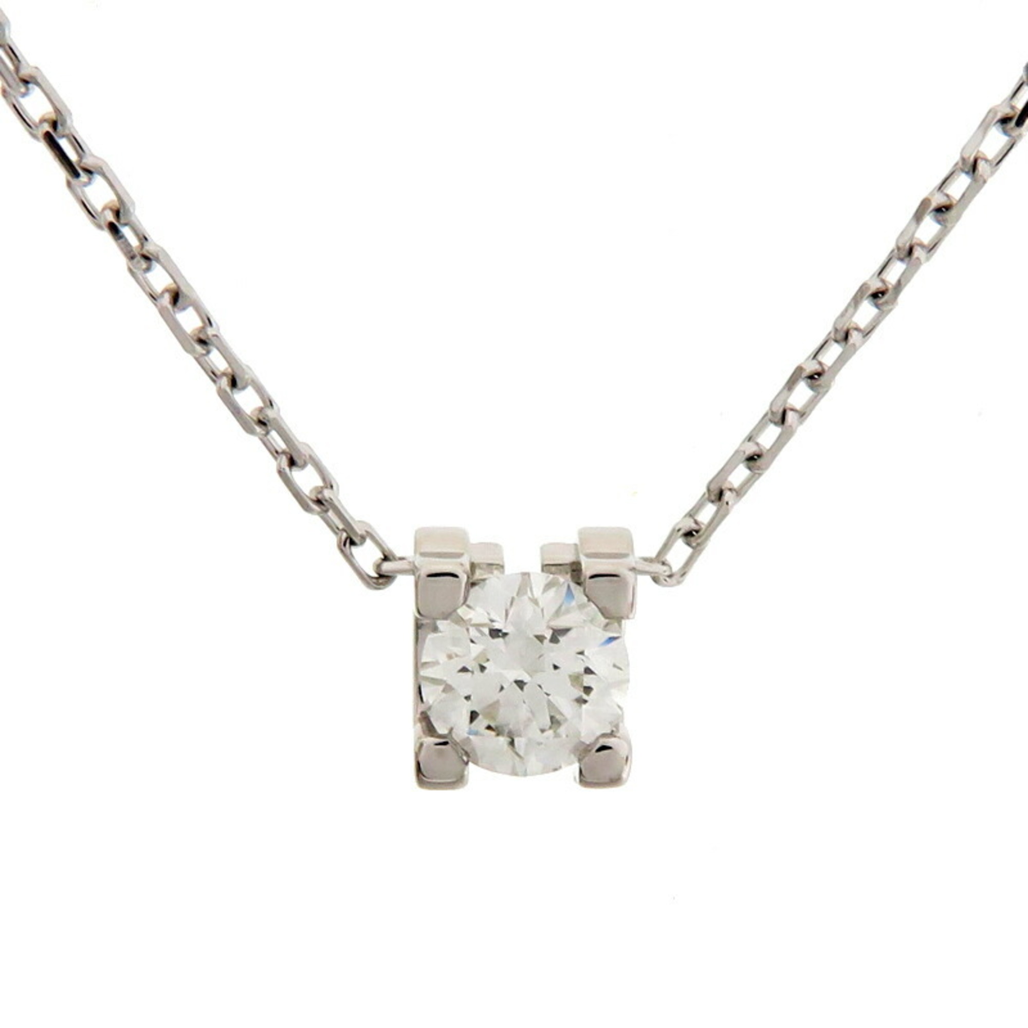 Cartier C de Diamond Women's Necklace 750 White Gold