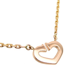 Cartier C Heart Diamond Ladies Necklace 750 Yellow Gold