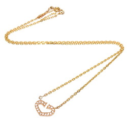 Cartier C Heart Diamond Ladies Necklace 750 Yellow Gold