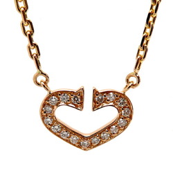 Cartier C Heart Diamond Ladies Necklace 750 Yellow Gold